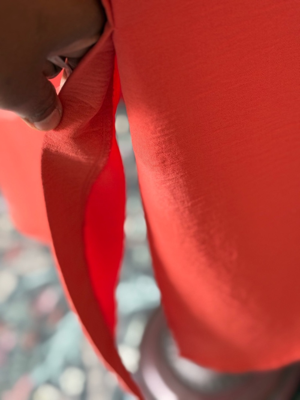 NYC Coral Maxi Wrap Skirt with Belted Ring - Picture 5 of 10